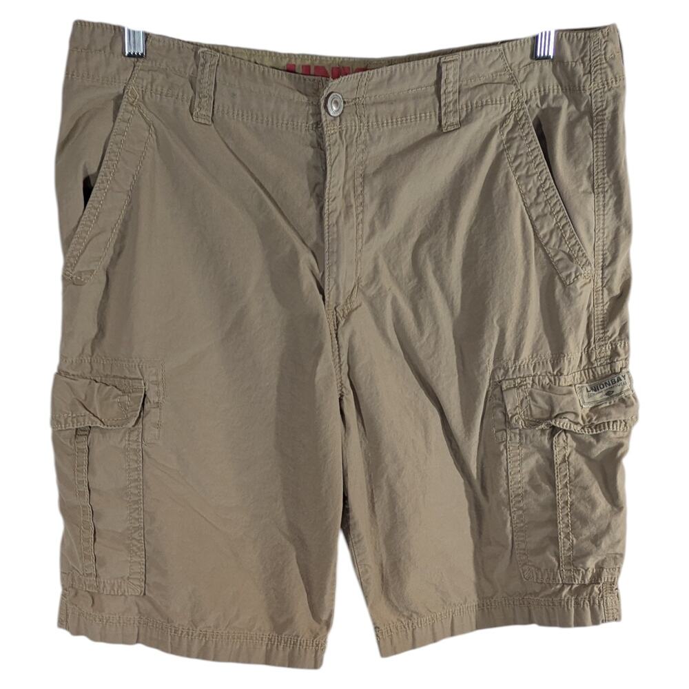 Union Bay Cargo Shorts Mens Size 40 40x10.5" Military Canvas Tan Grunge Skater